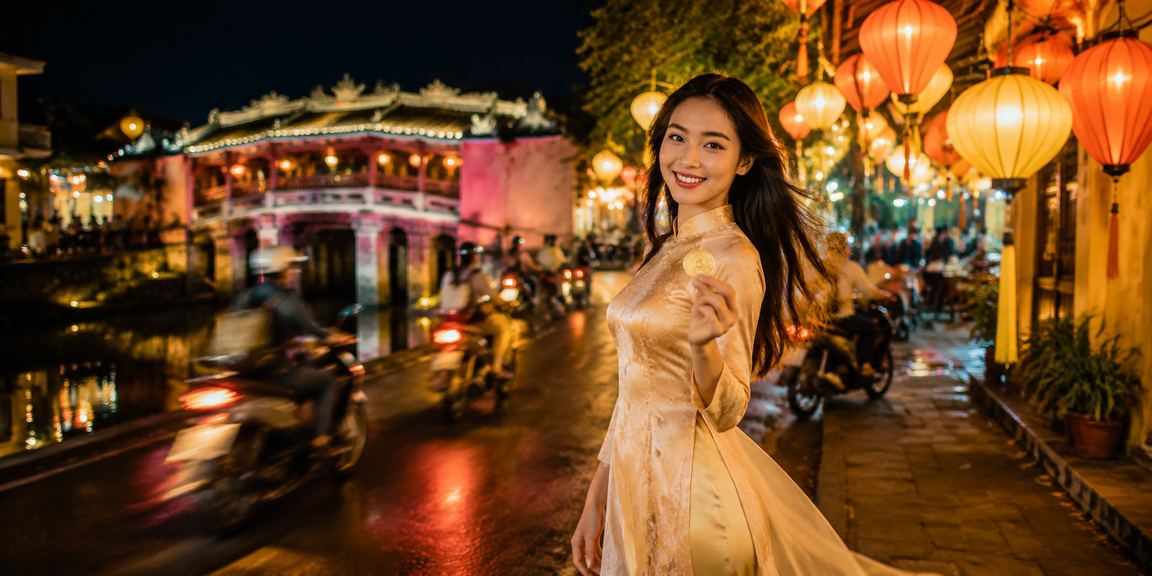 Chợ đêm Hội An minh họa người dùng đọc FAQ trước khi chơi bài